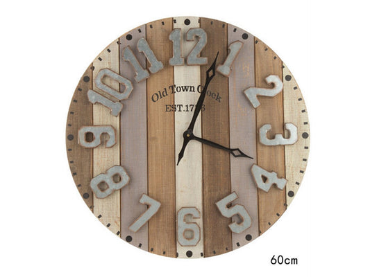 bulk 1 Old Town Metal N Mdf Wall Clock 60x60cm