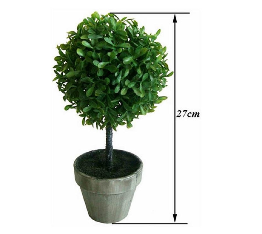 Artificial Boxwood Tree in Pot - 27cm, Multi Color, Realistic Foliage - SuperSaverAU - view 1