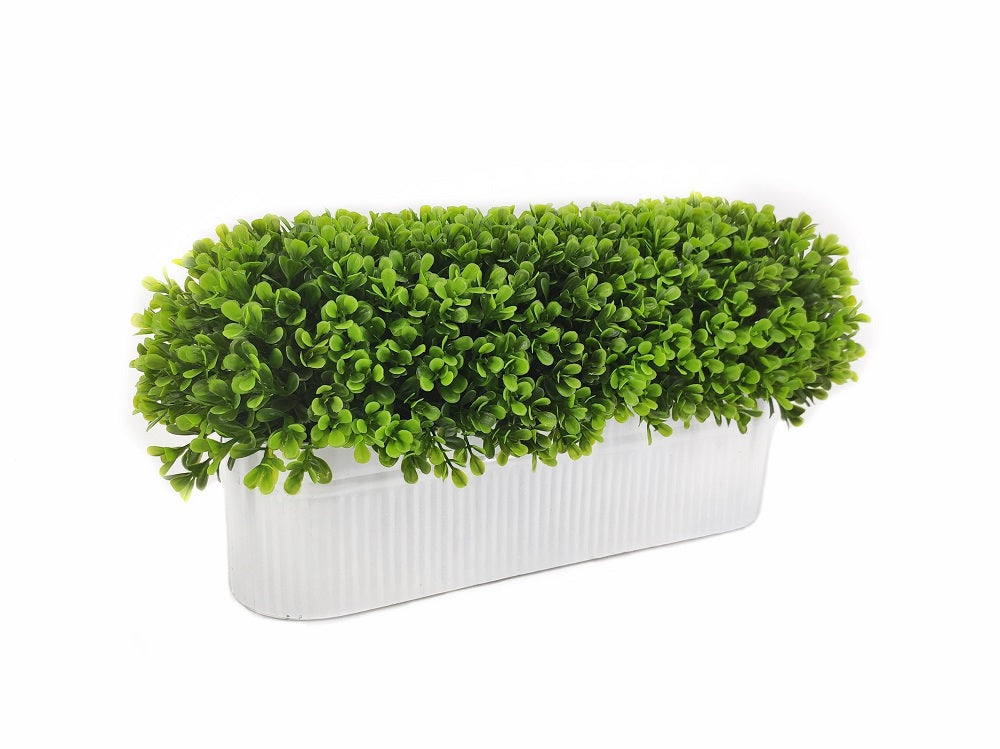Artificial Grass in Oval Tin Pot 45cm