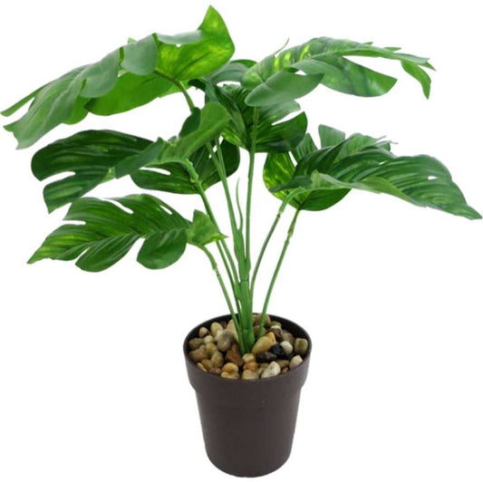 Set of 2 Artificial Monsteria Plants 30cm in Pot