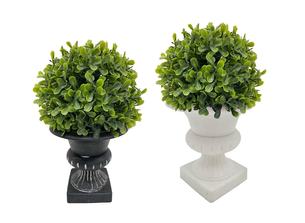 Set 2 Artificial Topiary in Urn Pot Assort 22cm