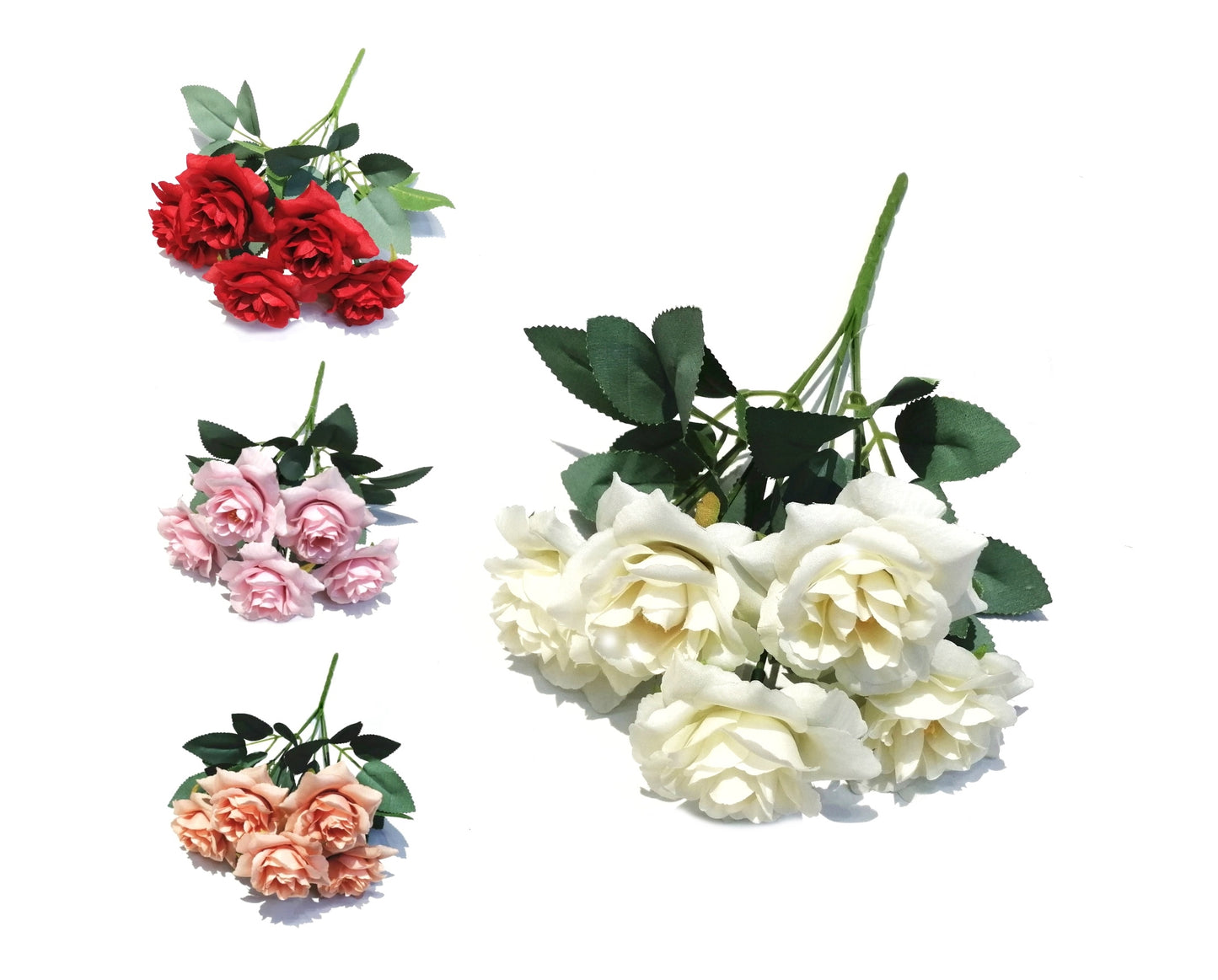 bulk 36 Artificial Rose Bunch Assort 27cm