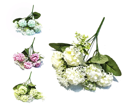 bulk 36 Artificial Chrysanthemun Bunch 4 Assort 27cm