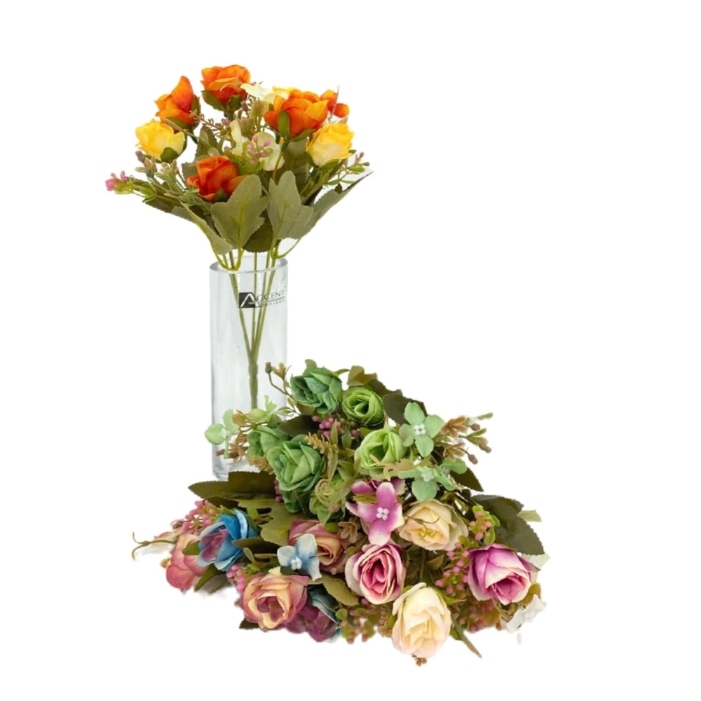 bulk 36 Artificial Mini Roses 8 Heads Assorted 28cm - SuperSaverAU - view 1