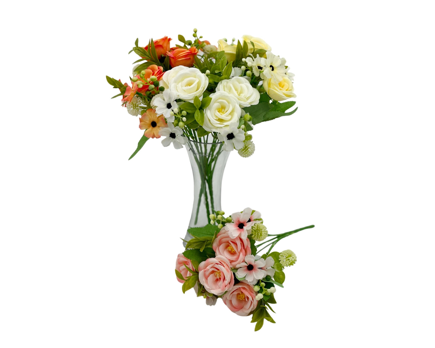 Bulk 24 Artificial Rosebushes 7 Branches 10x31cm