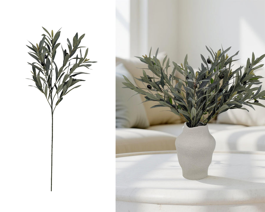 Premium Artificial Olive Leaves Spray – Green 80cm, 12 Pack