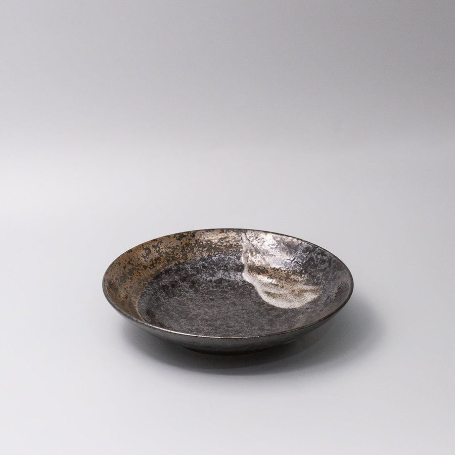 Pasta Bowl Flat 23cm Bronze Brushstroke Glaze - SuperSaverAU - view 1