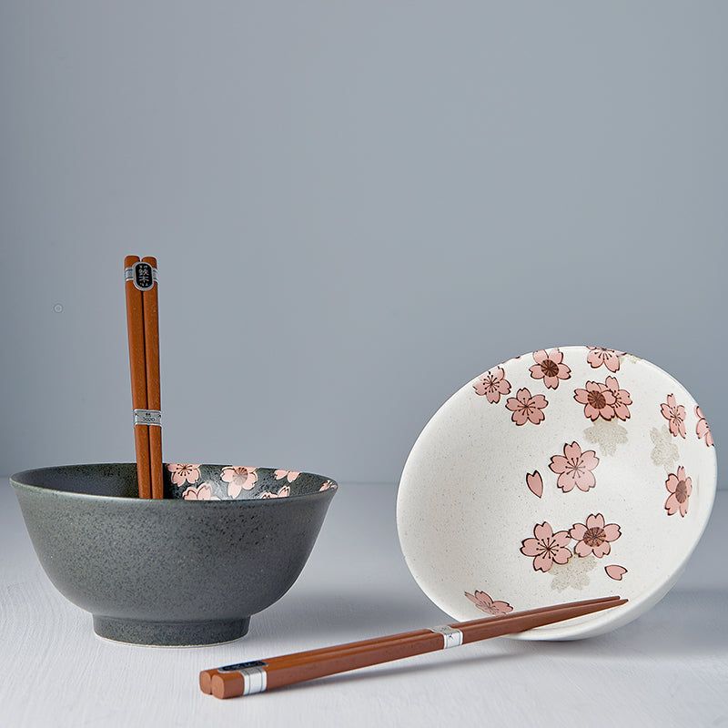 Bowl Set 2pcs with Chopsticks Cherry Blossom Design - SuperSaverAU - view 4