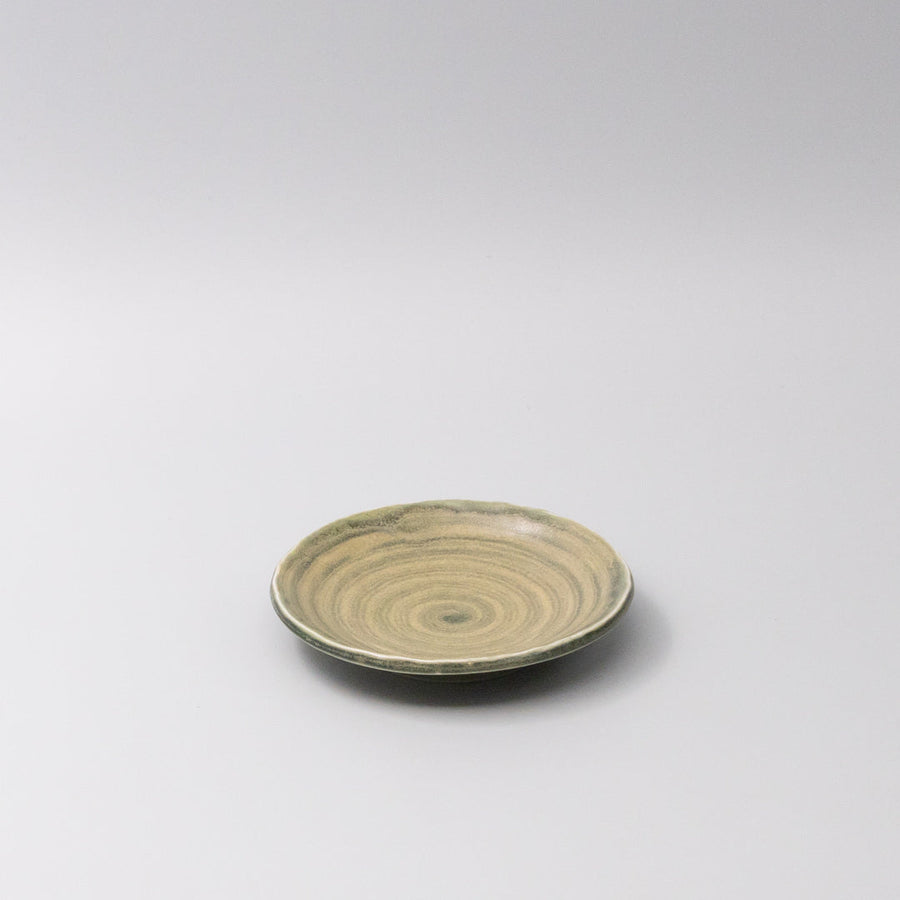 Premium Washed Fern Ceramic Saucer Microwave Safe - Green, 14cm