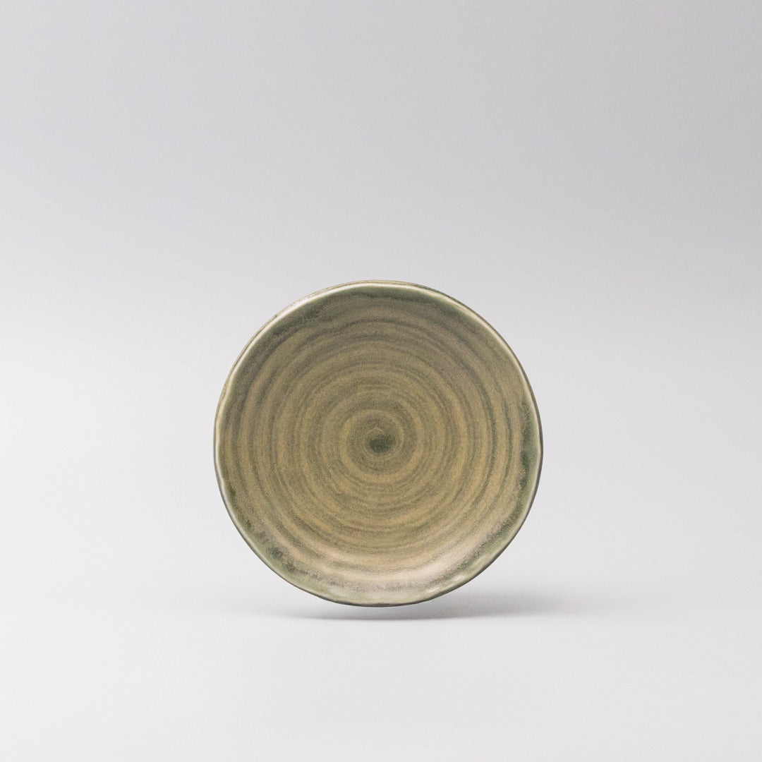 Premium Washed Fern Ceramic Saucer Microwave Safe - Green, 14cm