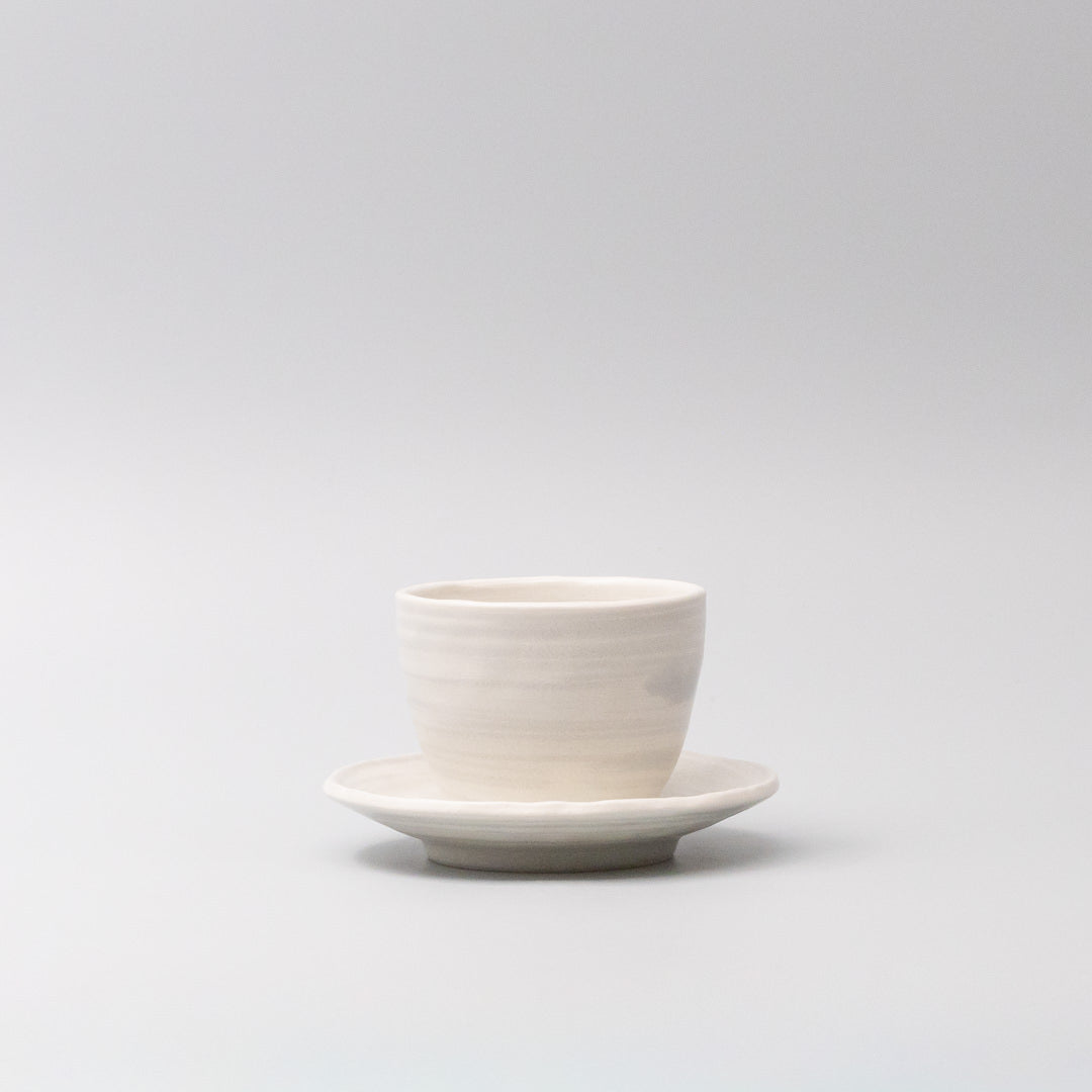 Premium Washed White Ceramic Saucer 14cm 80ml Dishwasher Microwave Safe