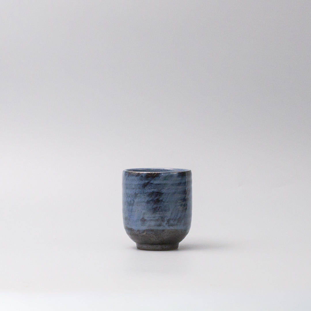 Premium 280ml Indigo Black Glaze Yunomi Mug Japanese Ceramic Tea Cup