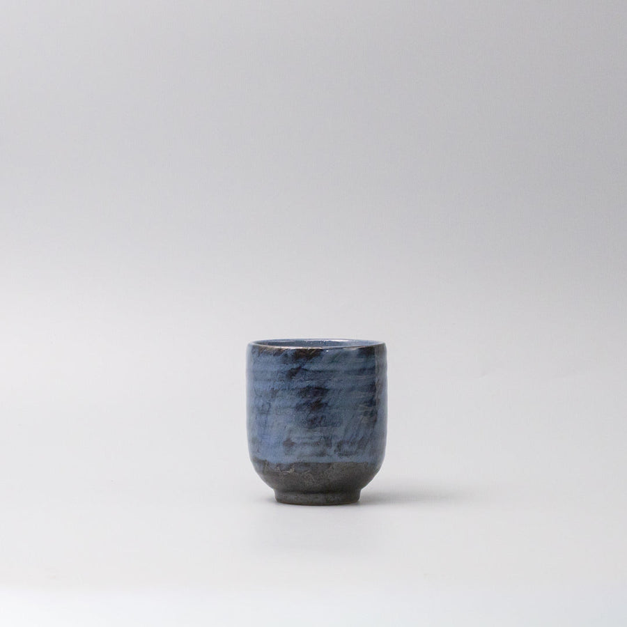 Premium 280ml Indigo Black Glaze Yunomi Mug Japanese Ceramic Tea Cup