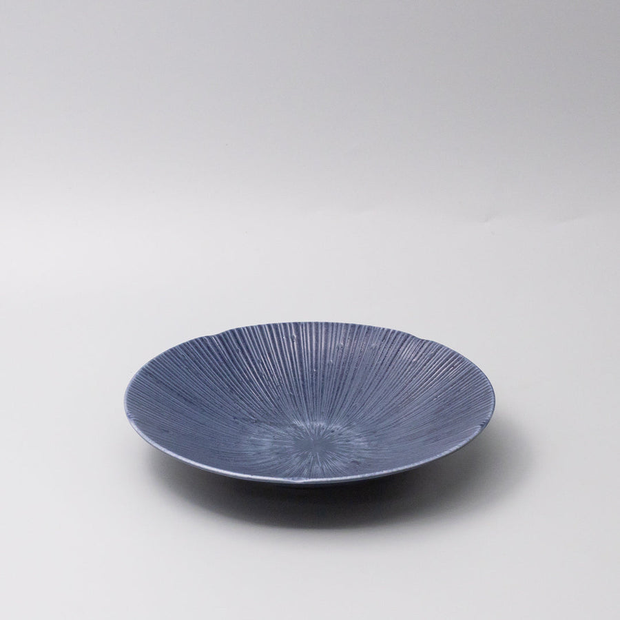 Premium 22.5cm Sapphire Glaze Ceramic Pasta Bowl Japanese Tableware