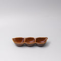 Premium Edamame Triple Pod Dish – Chestnut Brown 20cm