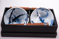 Premium Ceramic Bowl Set with Chopsticks – Blue White Splash 400ml, 2 Piece