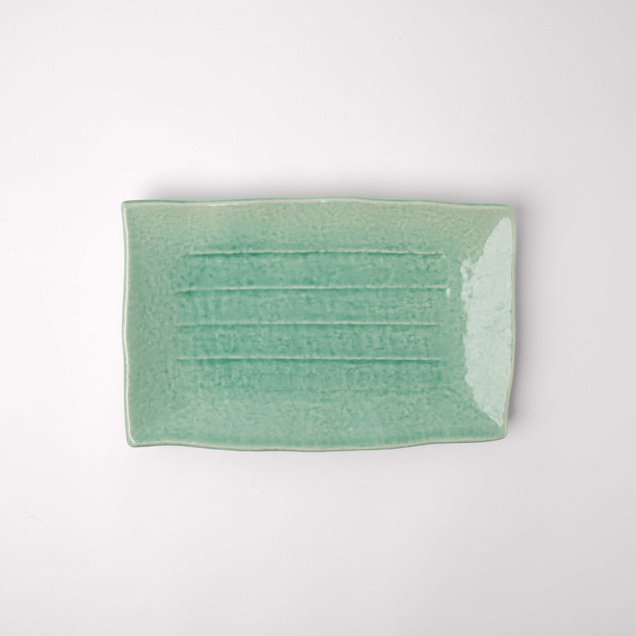 Premium 28.5cm Celadon Glaze Ceramic Serving Plate Japanese Tableware