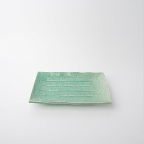 Premium 22cm Celadon Glaze Rectangular Ceramic Plate Japanese Tableware