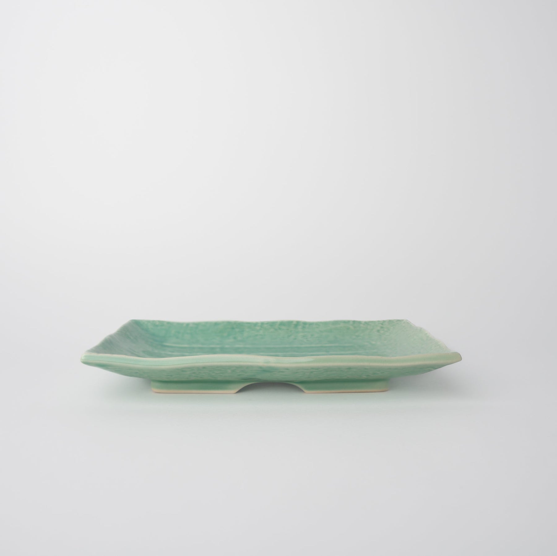 Premium 22cm Celadon Glaze Rectangular Ceramic Plate Japanese Tableware