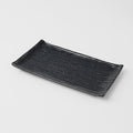 Premium Ceramic Sushi Plate – Black Contour Glaze 24cm