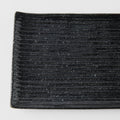Premium Ceramic Sushi Plate – Black Contour Glaze 24cm