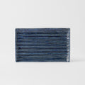 Premium Ceramic Sushi Plate – Blue Contour Glaze 24cm