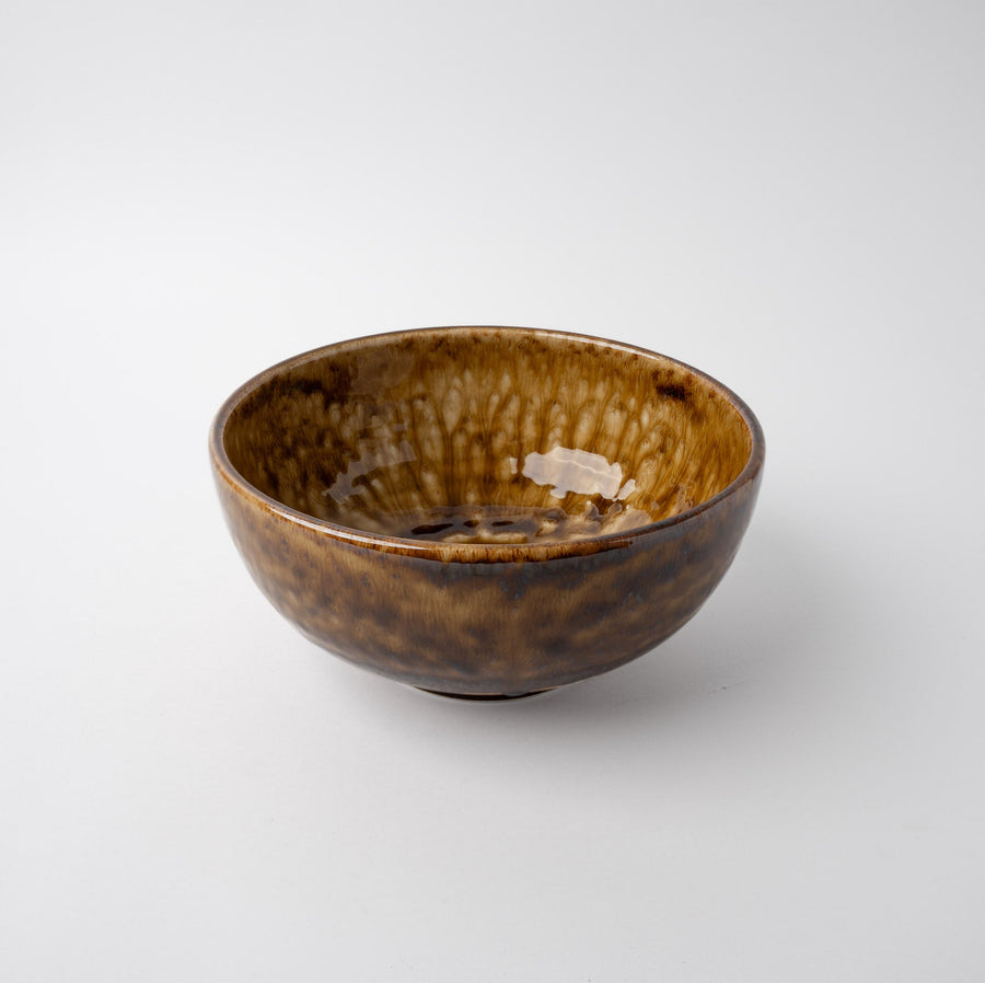 Premium 19cm Amber Glaze Ceramic Bowl Japanese Tableware