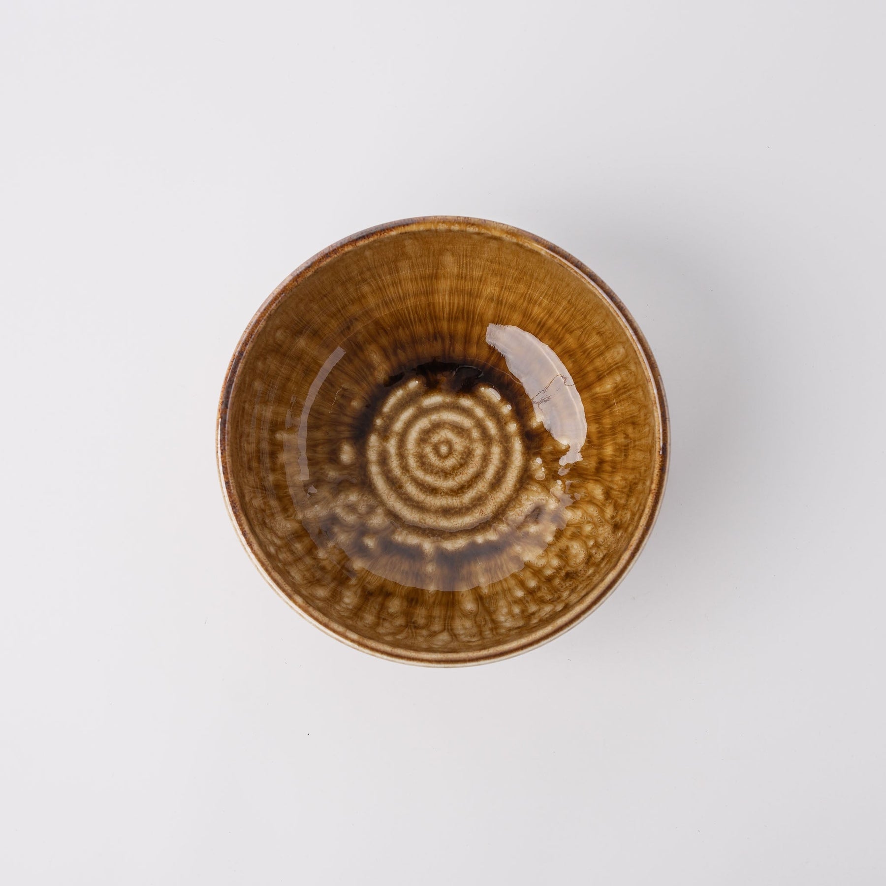 Premium 19cm Amber Glaze Ceramic Bowl Japanese Tableware