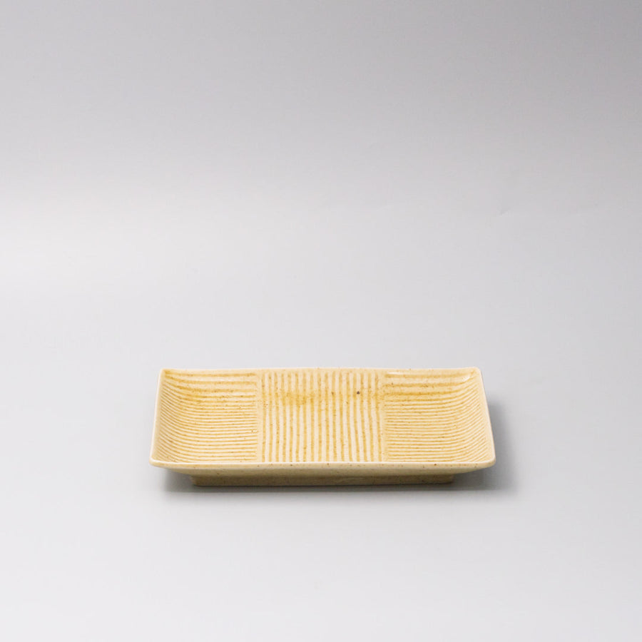 Premium 21cm Biscuit Glaze Rectangular Ceramic Plate Japanese Tableware