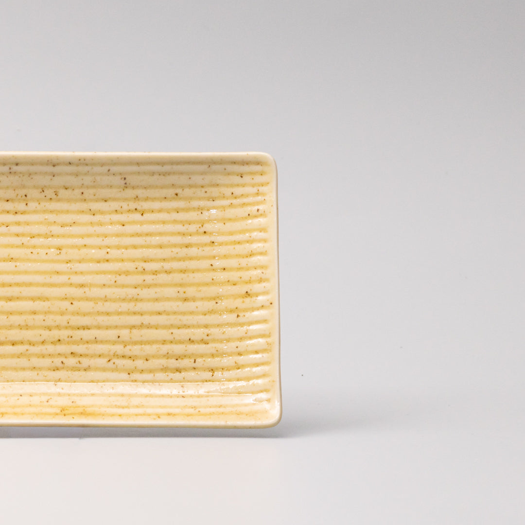 Premium 33x10cm Honey Glaze Rectangular Ceramic Sashimi Plate Dishwasher Microwave Safe