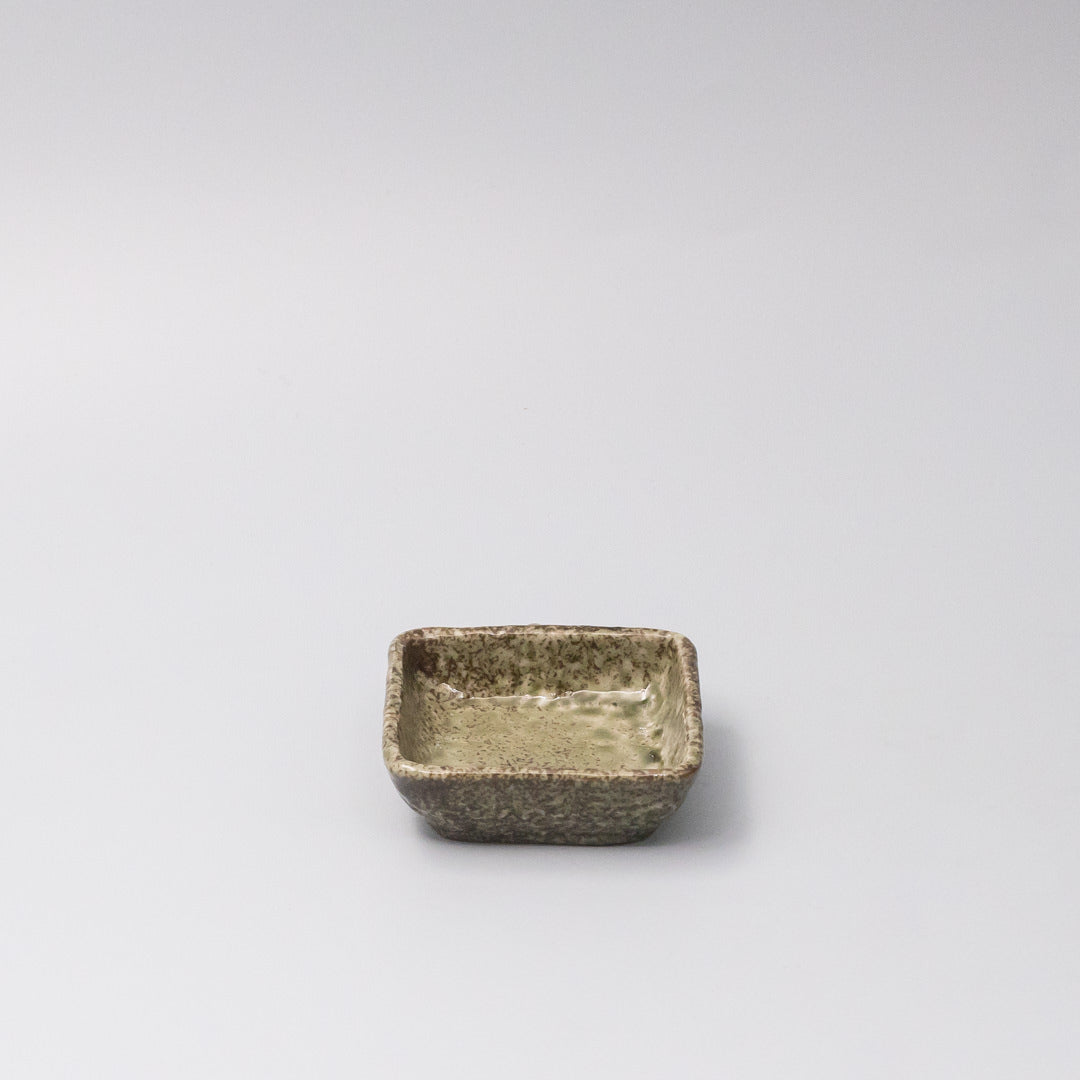 Premium 8cm Sage Glaze Square Ceramic Sauce Dish 30ml Japanese Tableware