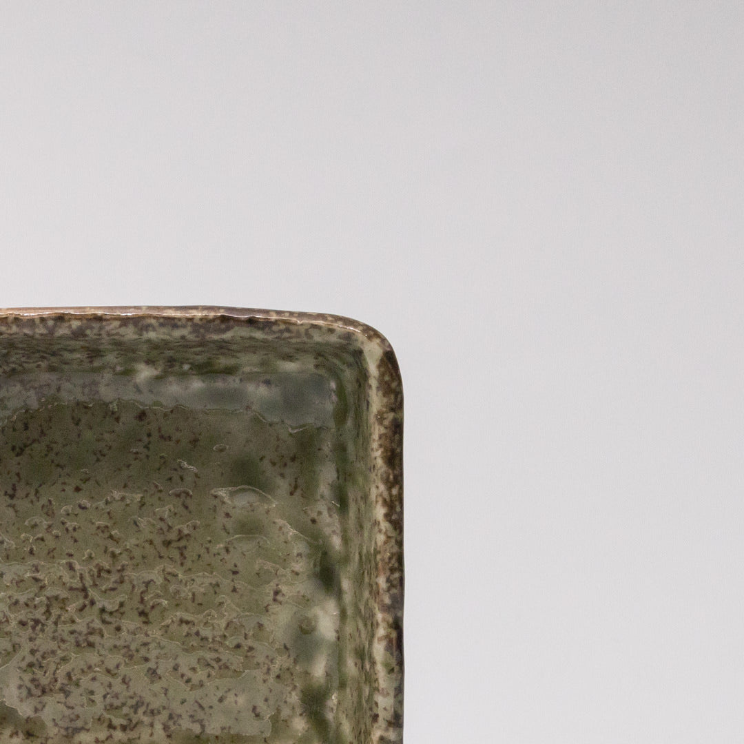 Premium 8cm Sage Glaze Square Ceramic Sauce Dish 30ml Japanese Tableware