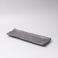Premium 33x11cm Matte Black Glaze Rectangular Ceramic Plate