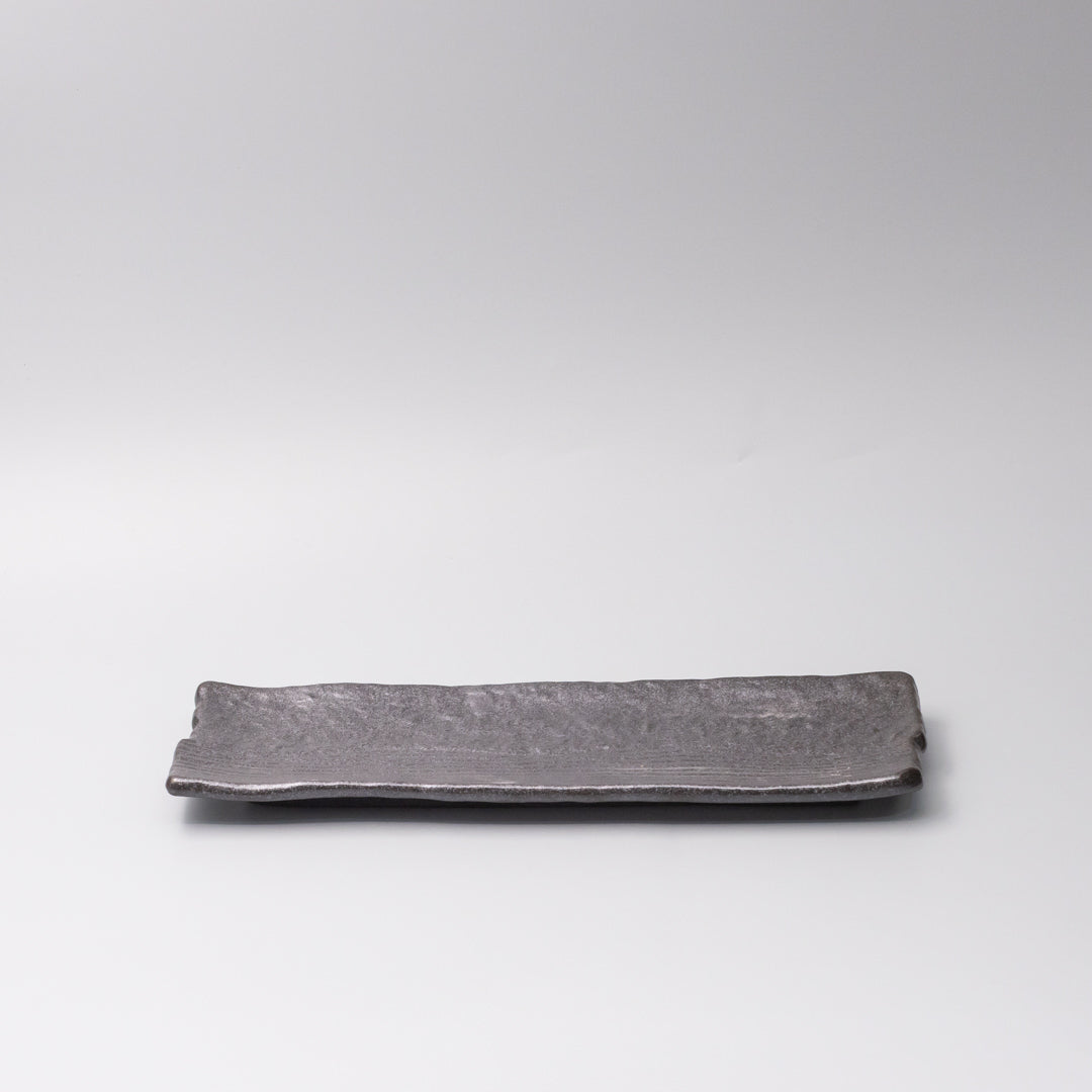 Premium 33x11cm Matte Black Glaze Rectangular Ceramic Plate