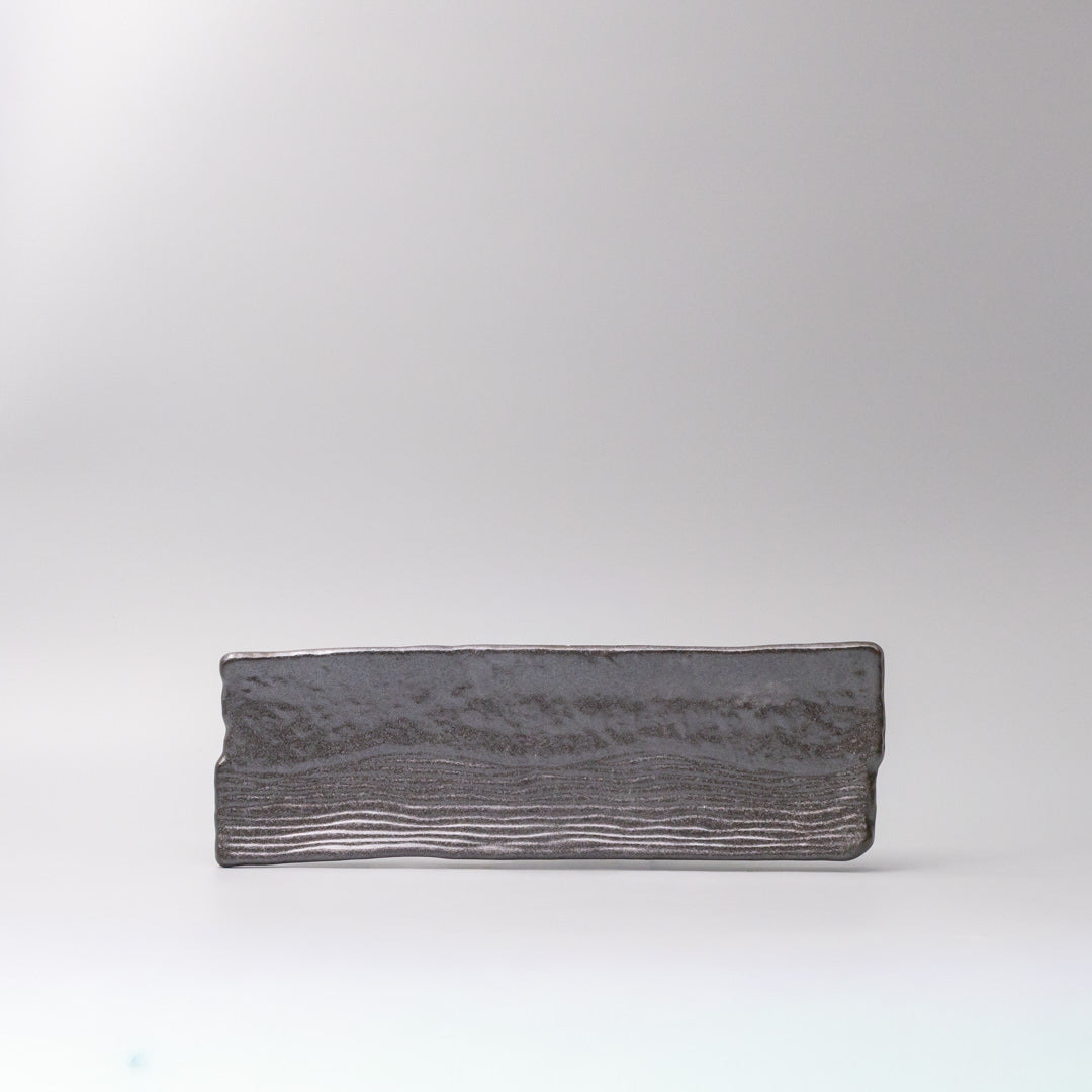 Premium 33x11cm Matte Black Glaze Rectangular Ceramic Plate