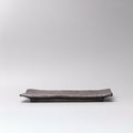 Premium 32cm Matte Black Glaze Rectangular Ceramic Platter Japanese Tableware