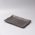 Premium 32cm Matte Black Glaze Rectangular Ceramic Platter Japanese Tableware