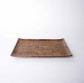Premium Sushi Plate – Light Brown Amber Contour Glaze 24 x 15cm