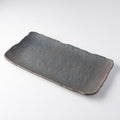 Premium Rectangular Ceramic Platter – Grey Stone Slab Glaze 35 x 20cm
