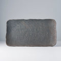 Premium Rectangular Ceramic Platter – Grey Stone Slab Glaze 35 x 20cm
