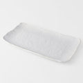 Premium 35cm Shell White Glaze Rectangular Ceramic Platter Dishwasher Microwave Safe