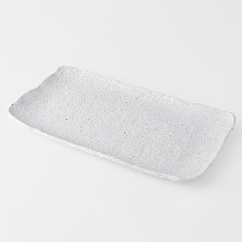 Premium 35cm Shell White Glaze Rectangular Ceramic Platter Dishwasher Microwave Safe
