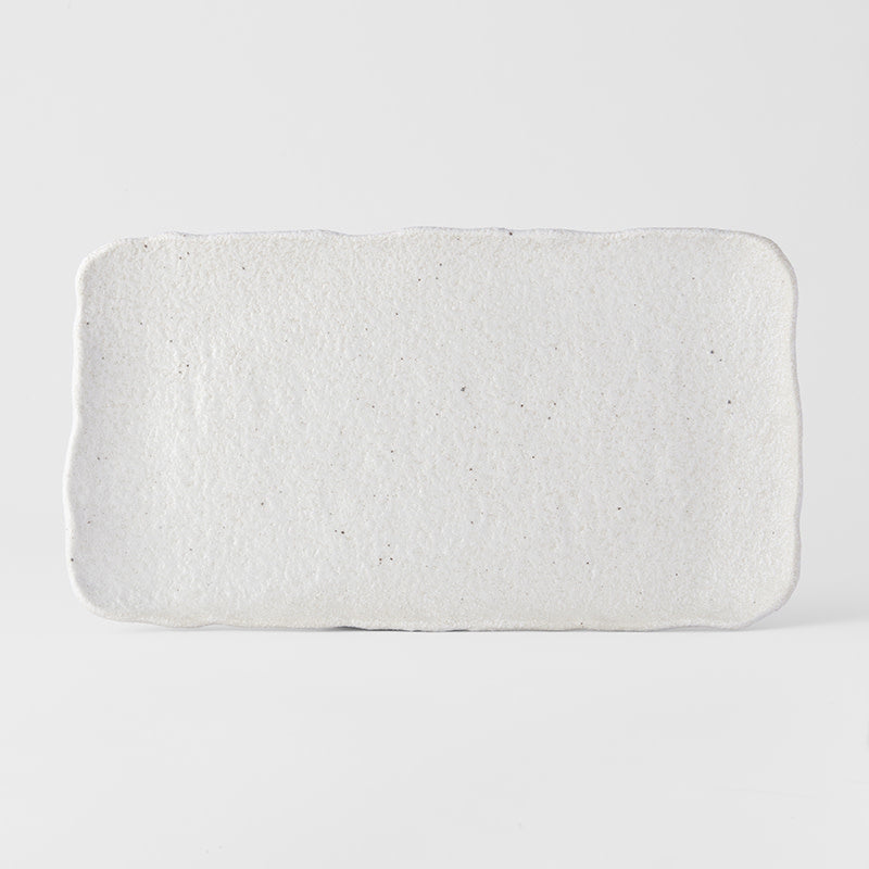 Premium 35cm Shell White Glaze Rectangular Ceramic Platter Dishwasher Microwave Safe