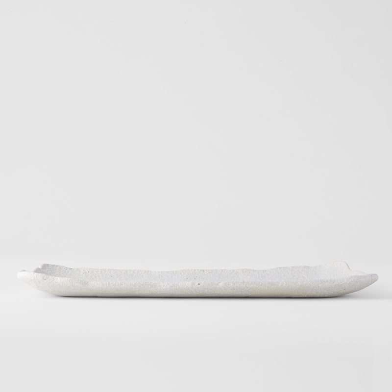 Premium 35cm Shell White Glaze Rectangular Ceramic Platter Dishwasher Microwave Safe