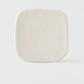 Premium 19cm Shell White Glaze Square Ceramic Plate Microwave Safe