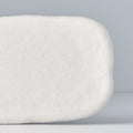 Premium 28.5cm Shell White Glaze Rectangular Ceramic Plate Dishwasher Microwave Safe