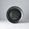 Premium High Rim Ceramic Plate – Black Pearl Glaze 22cm