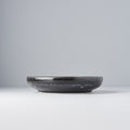 Premium 22cm Matt and Shiny Black Glaze High Rim Ceramic Plate Dishwasher Microwave Safe