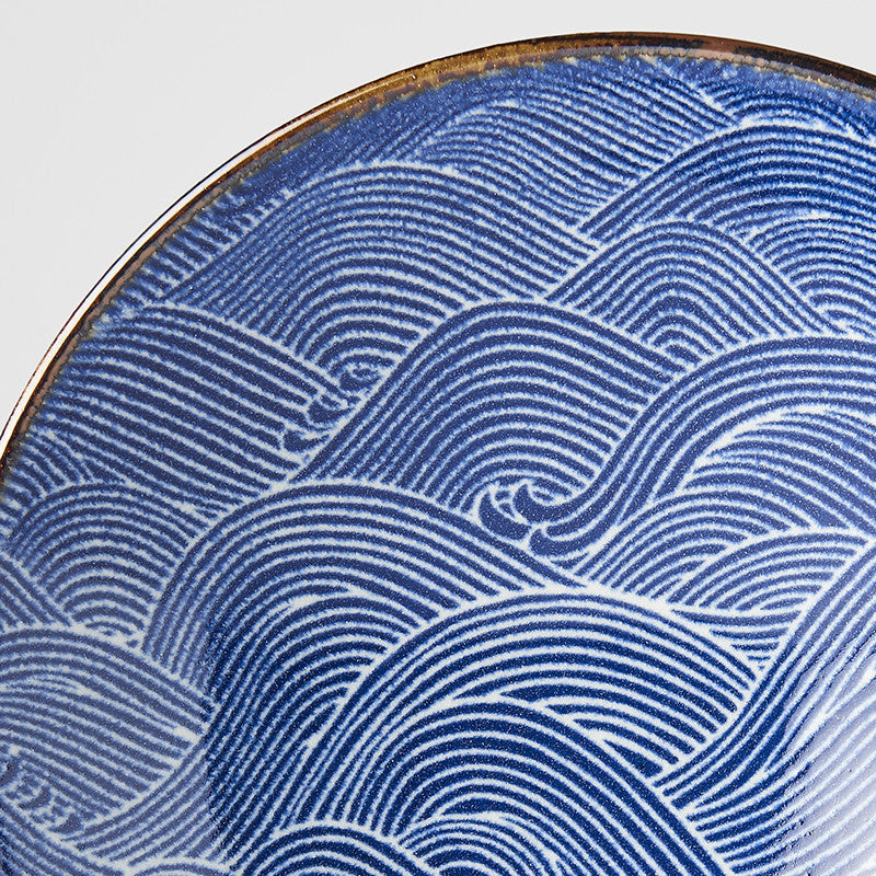 Premium Ramen Bowl – Blue Traditional Wave Design 24.5cm, 900ml