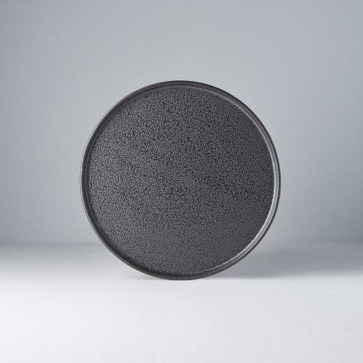 Premium Slab Rim Plate – Black Asphalt Glaze 24cm